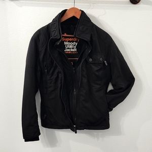 Superdry Black Moody Utility Military Field Jacket